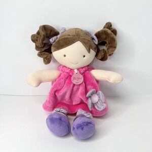 Jolijou Paris Demoiselle Pretty Lollipop 12" Plush Doll Brown Hair Pink Dress